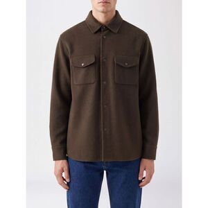 Aspesi Men Aspesi Pure Wool Overshirt With Patch Pockets And Classic Collar